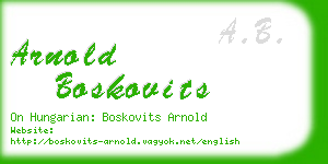 arnold boskovits business card